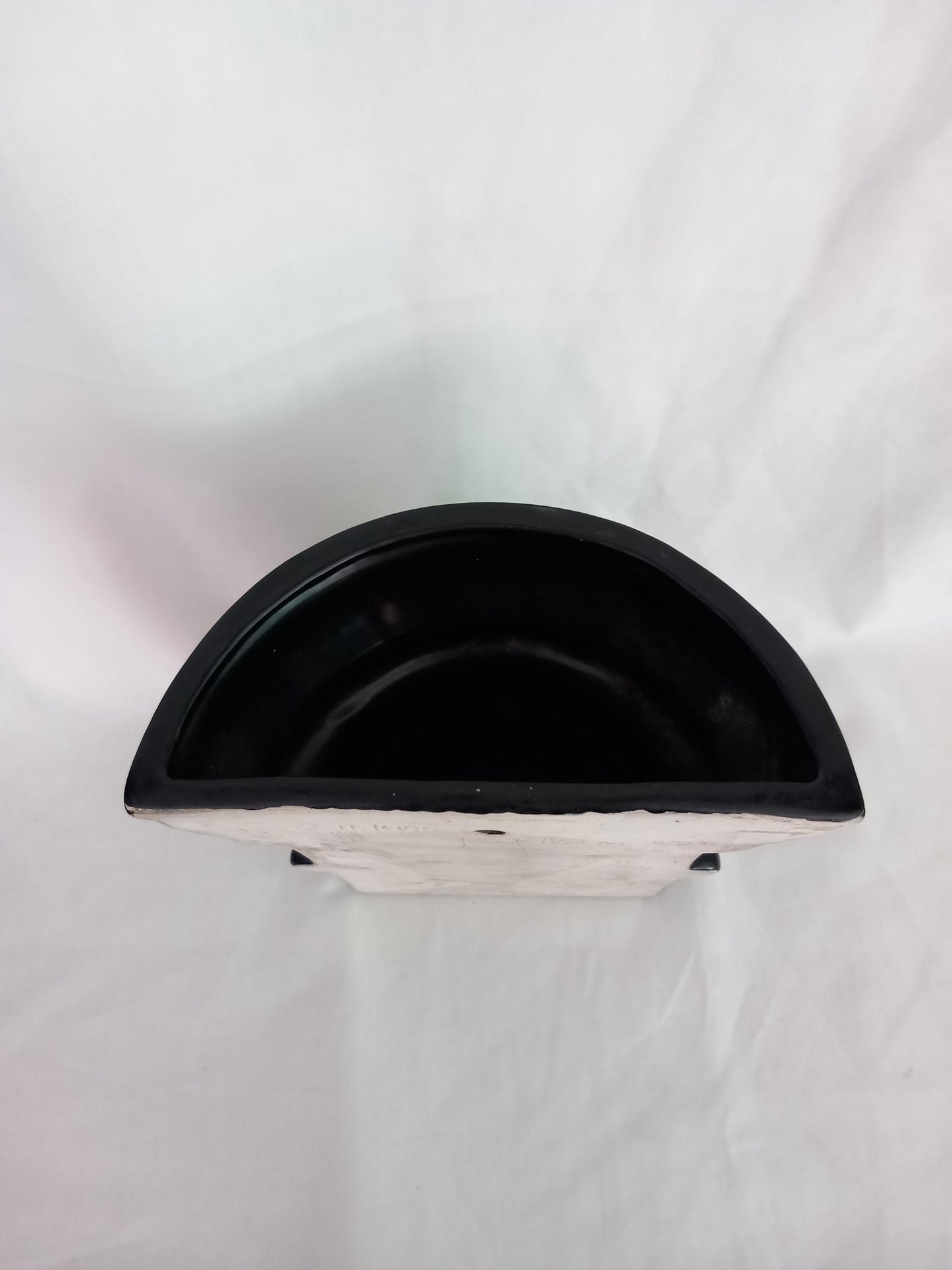 C1950s H Rigg black column design ceramic wall pocket