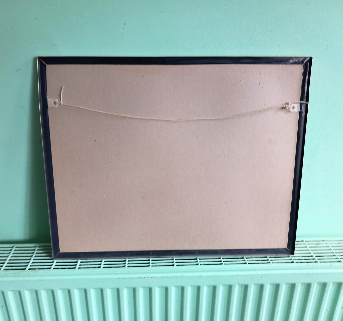 Framed 1980s butterfly and flower print in gold metal frame