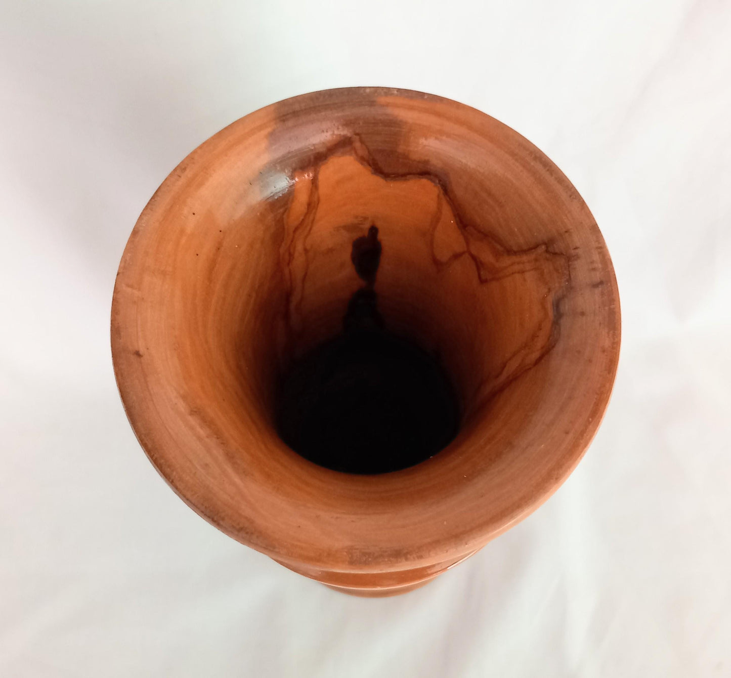 Late 20th century turned wooden urn shaped vase