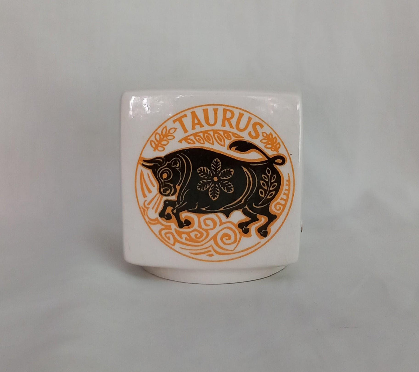 Mid Century Broadstairs Taurus star sign ceramic moneybox