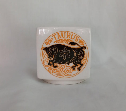Mid Century Broadstairs Taurus star sign ceramic moneybox