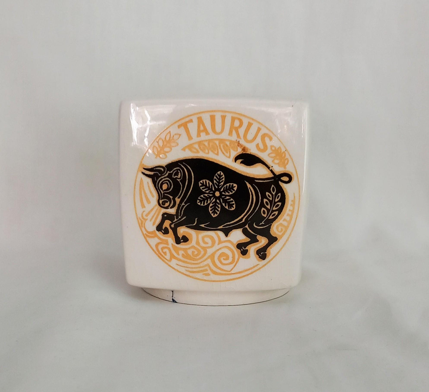 Mid Century Broadstairs Taurus star sign ceramic moneybox