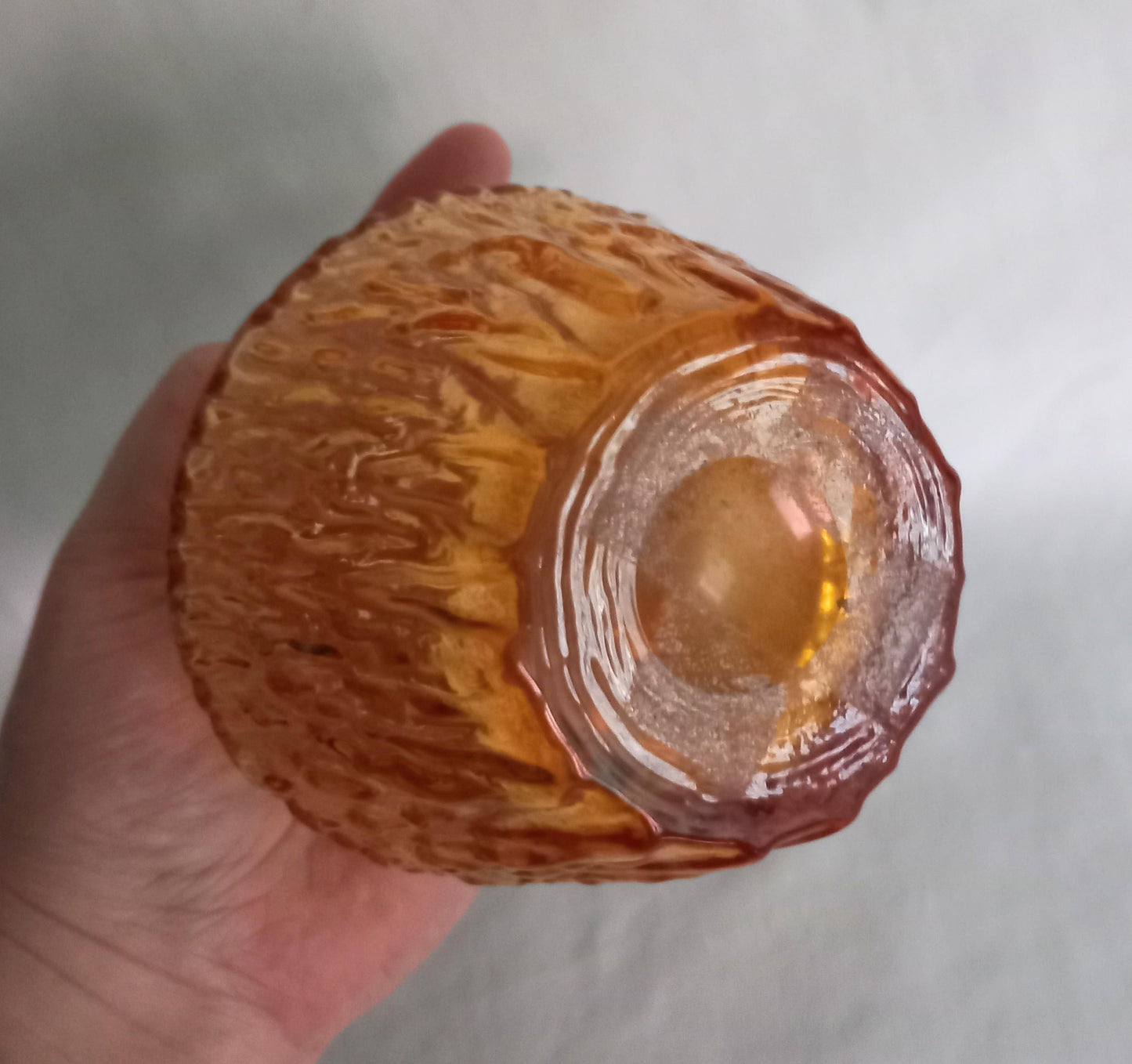 Whitefriars Glass gold textured Pot Belly vase #9832