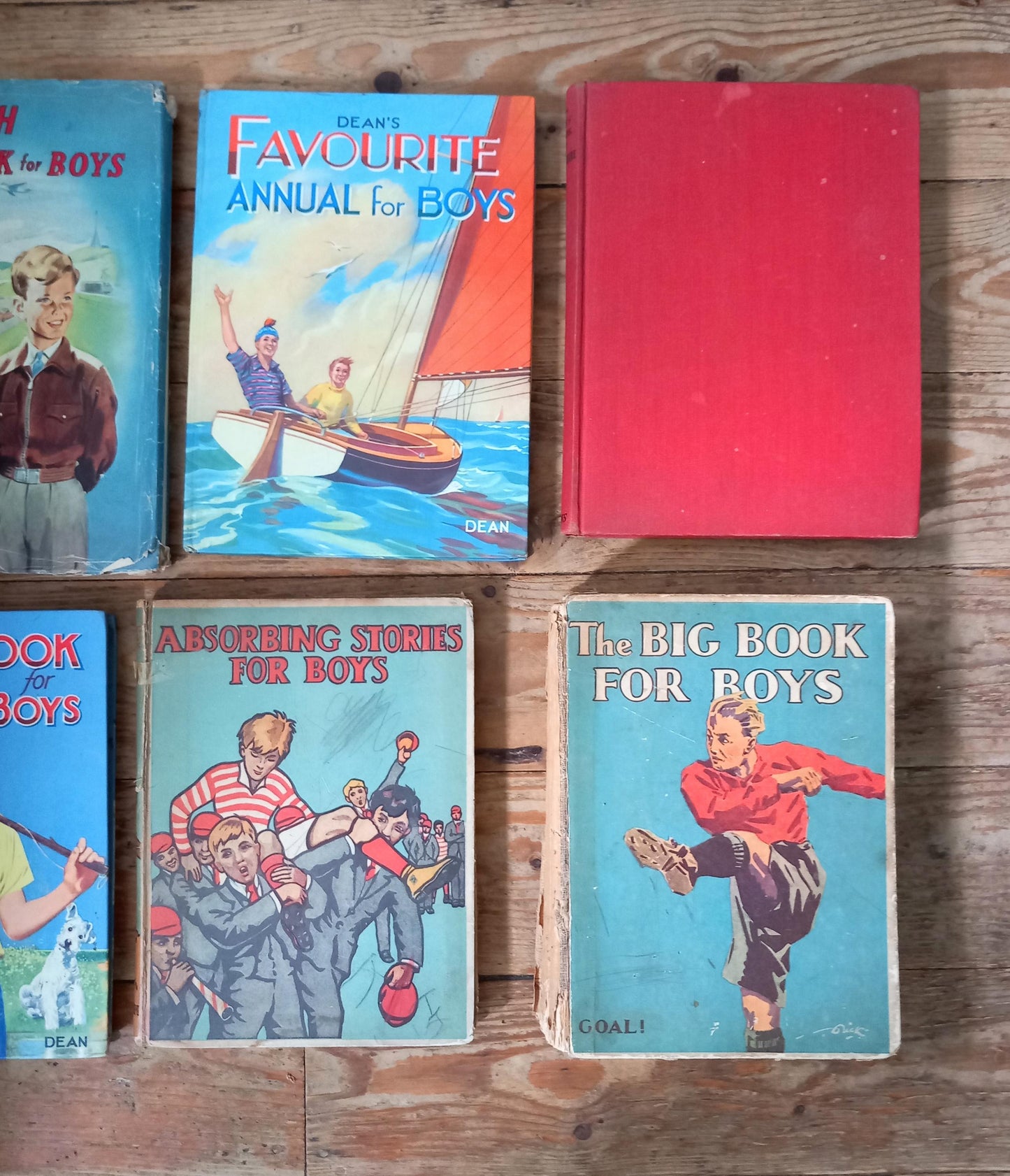 Lot of 7 vintage 1930s to 1950s illustrated children's books for boys