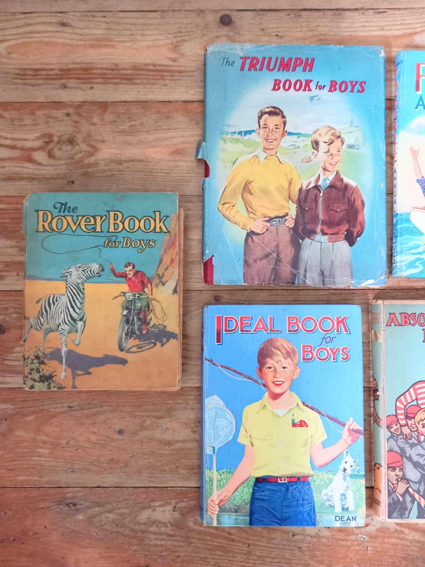 Lot of 7 vintage 1930s to 1950s illustrated children's books for boys