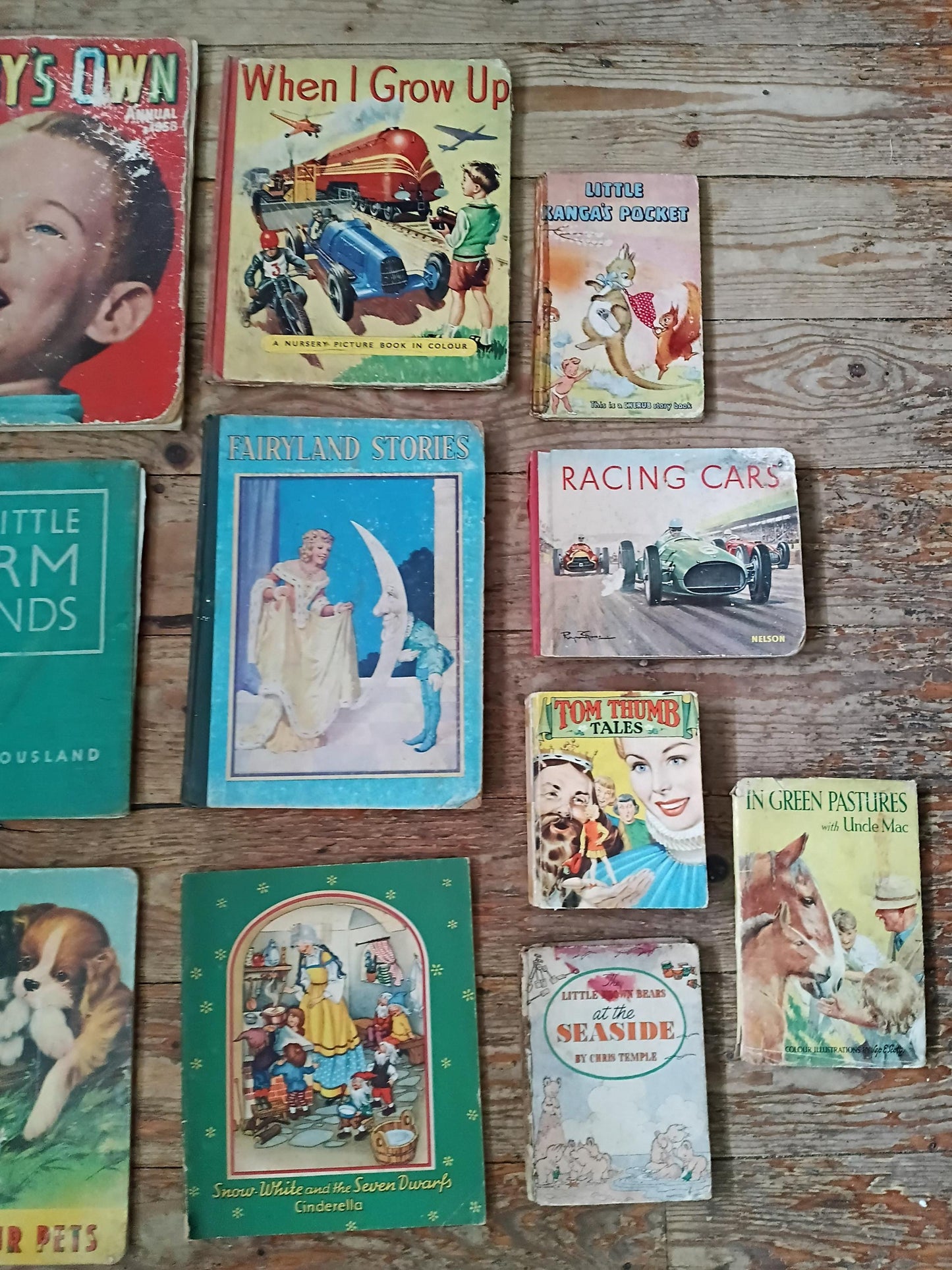 Lot of 14 vintage c1940s hardback illustrated children's story books including Disney