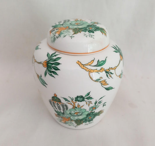 Late 20th century Crown Staffordshire Kowloon green bone china Chinese Style ginger jar