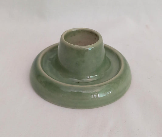 Mid Century Wade green ceramic candlestick