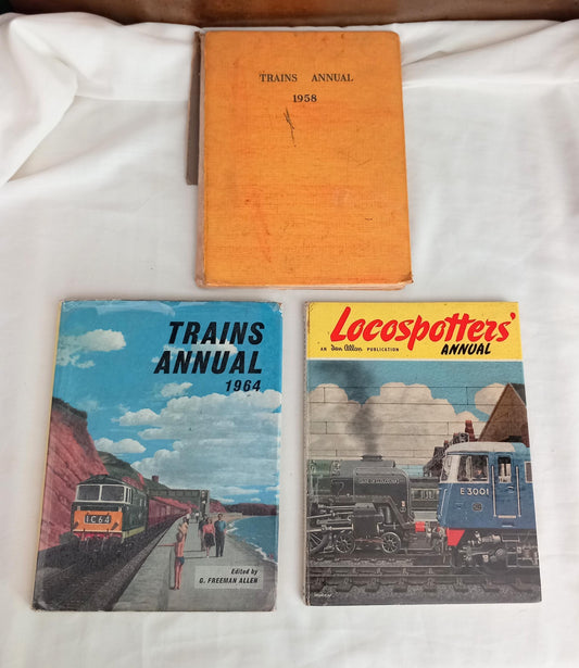 Locospotter's Annual 1963, Trains Annual 1958 & 1964, illustrated