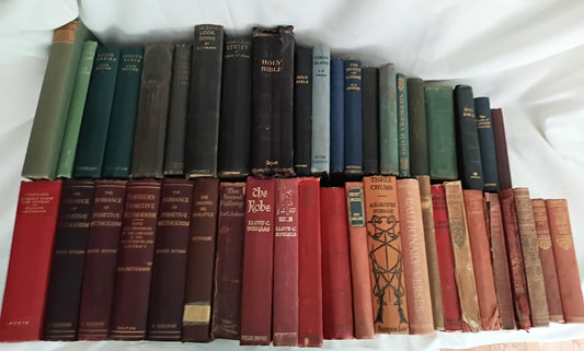 Decorators shelf filler lot 1.3m vintage and antique books