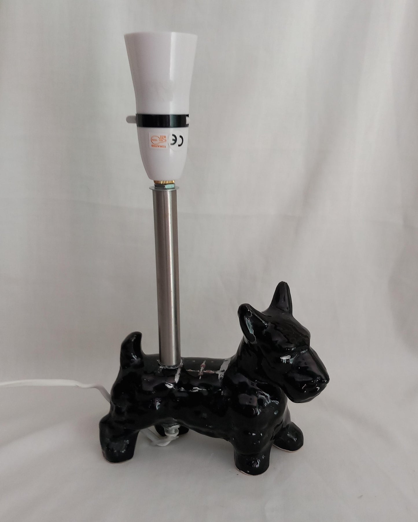 Hand made Scottie dog accent lamp with hand painted tartan shade