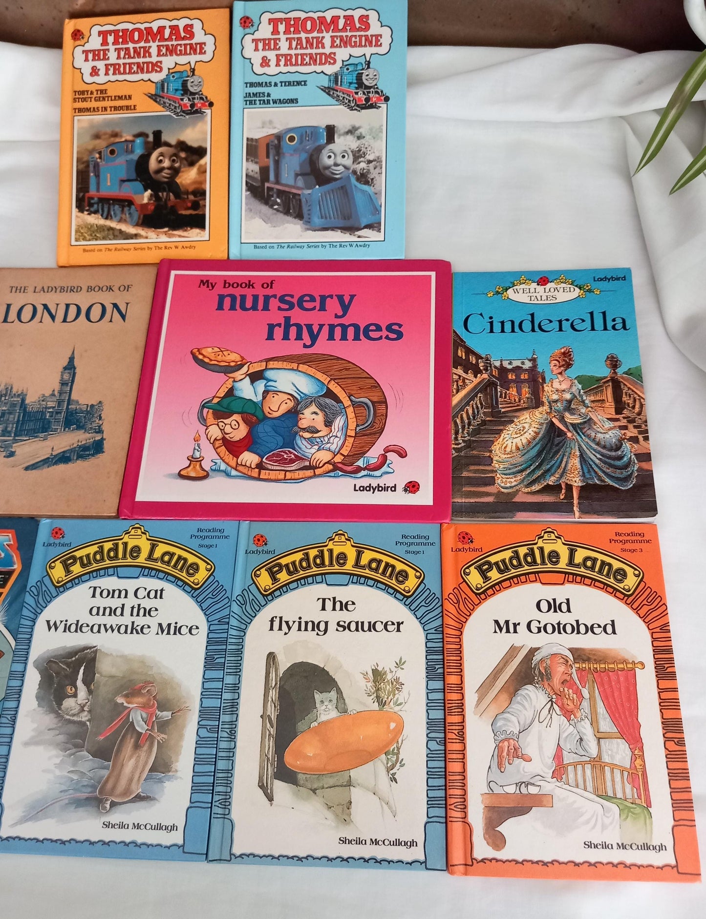 Bundle of 1980s Ladybird books including Puddle Lane, Thomas The Tank Engine, She Ra and He Man