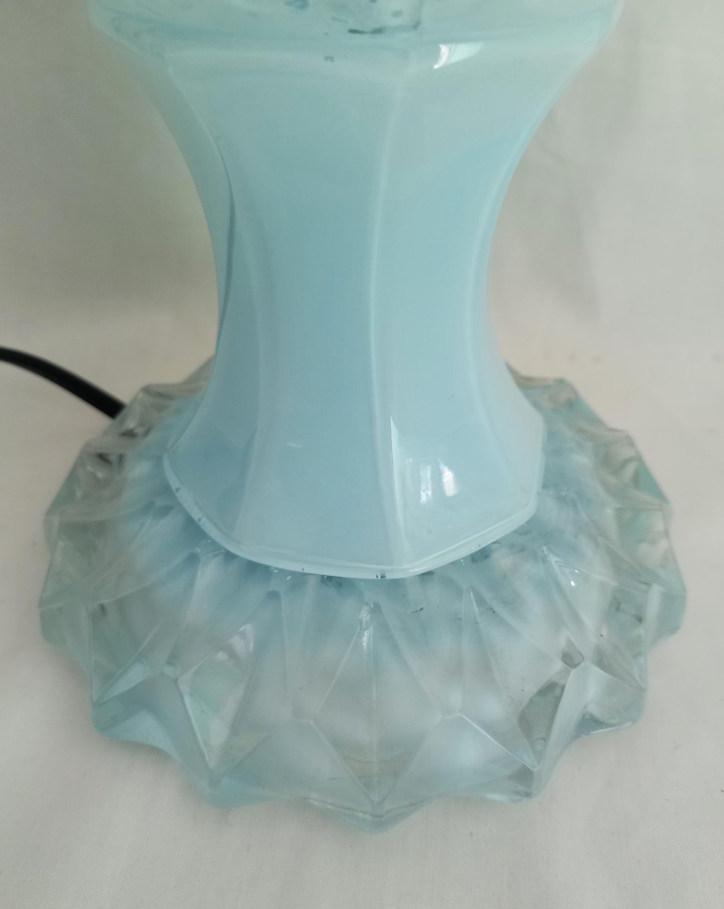 OOAK hand made pastel blue crystal pineapple accent lamp