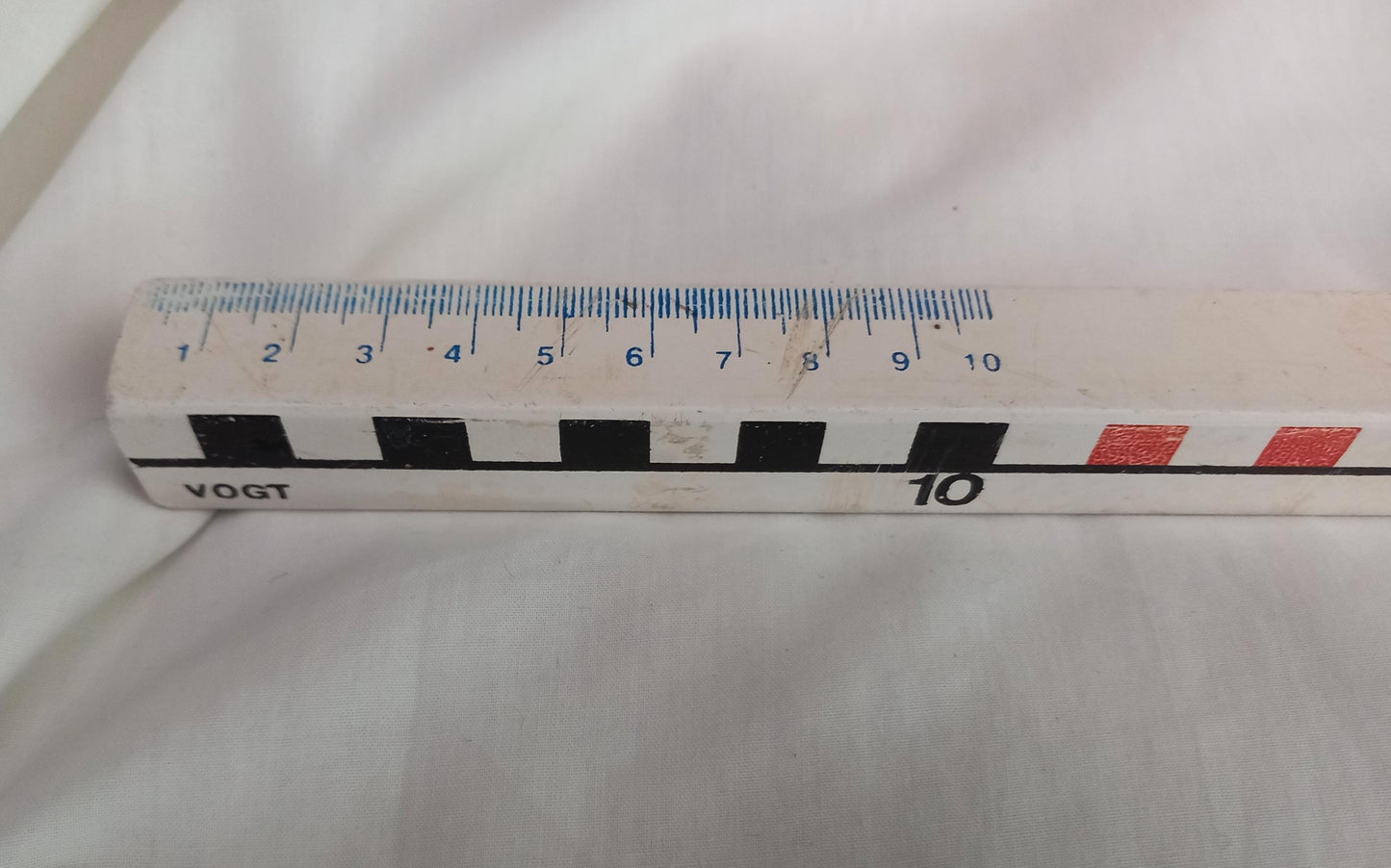 Mid century VOGT measuring stick with metres, feet and cm