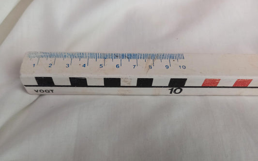 Mid century VOGT measuring stick with metres, feet and cm