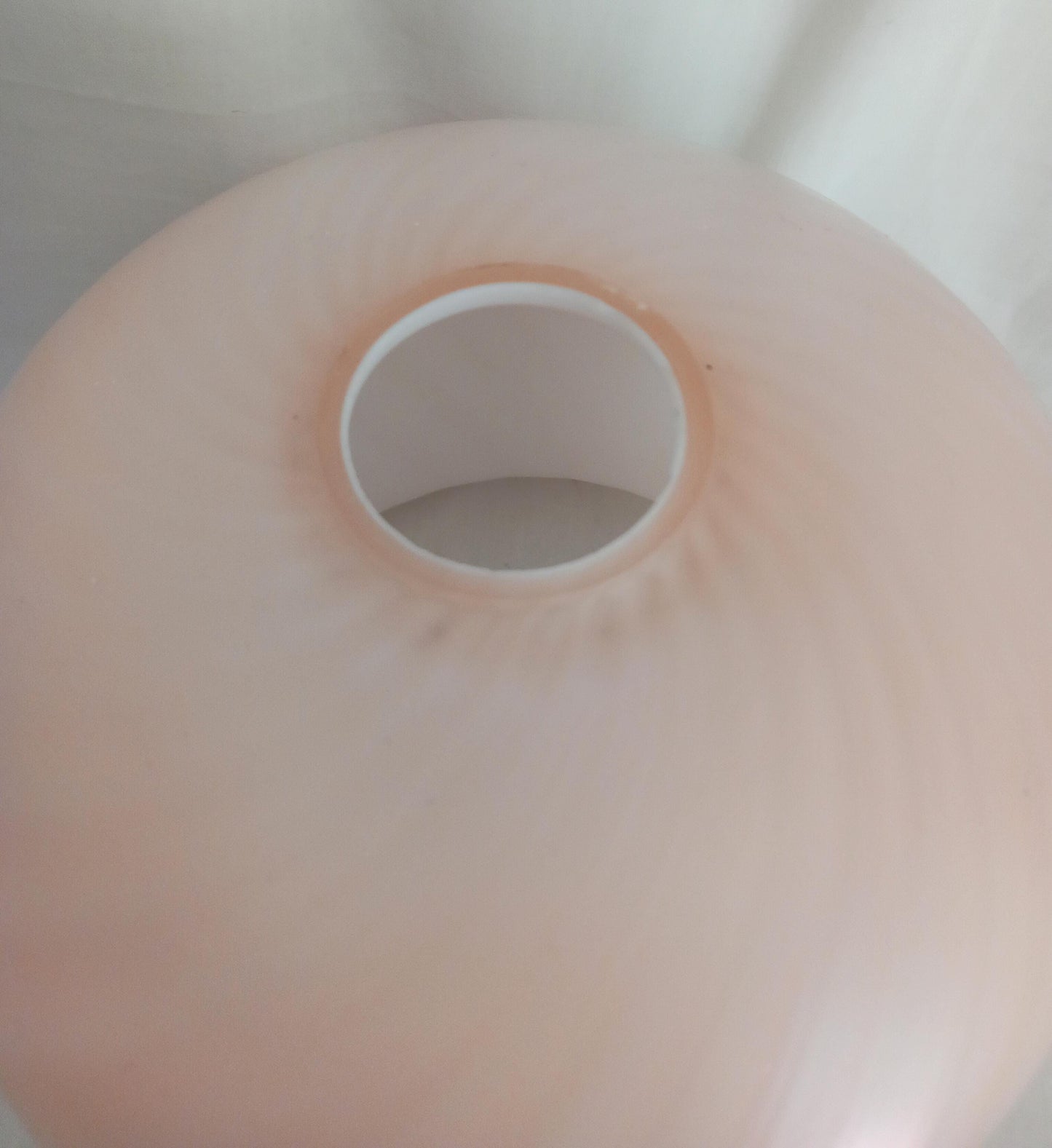 Vintage pink ribbed satin glass pendant lampshade 9.5"