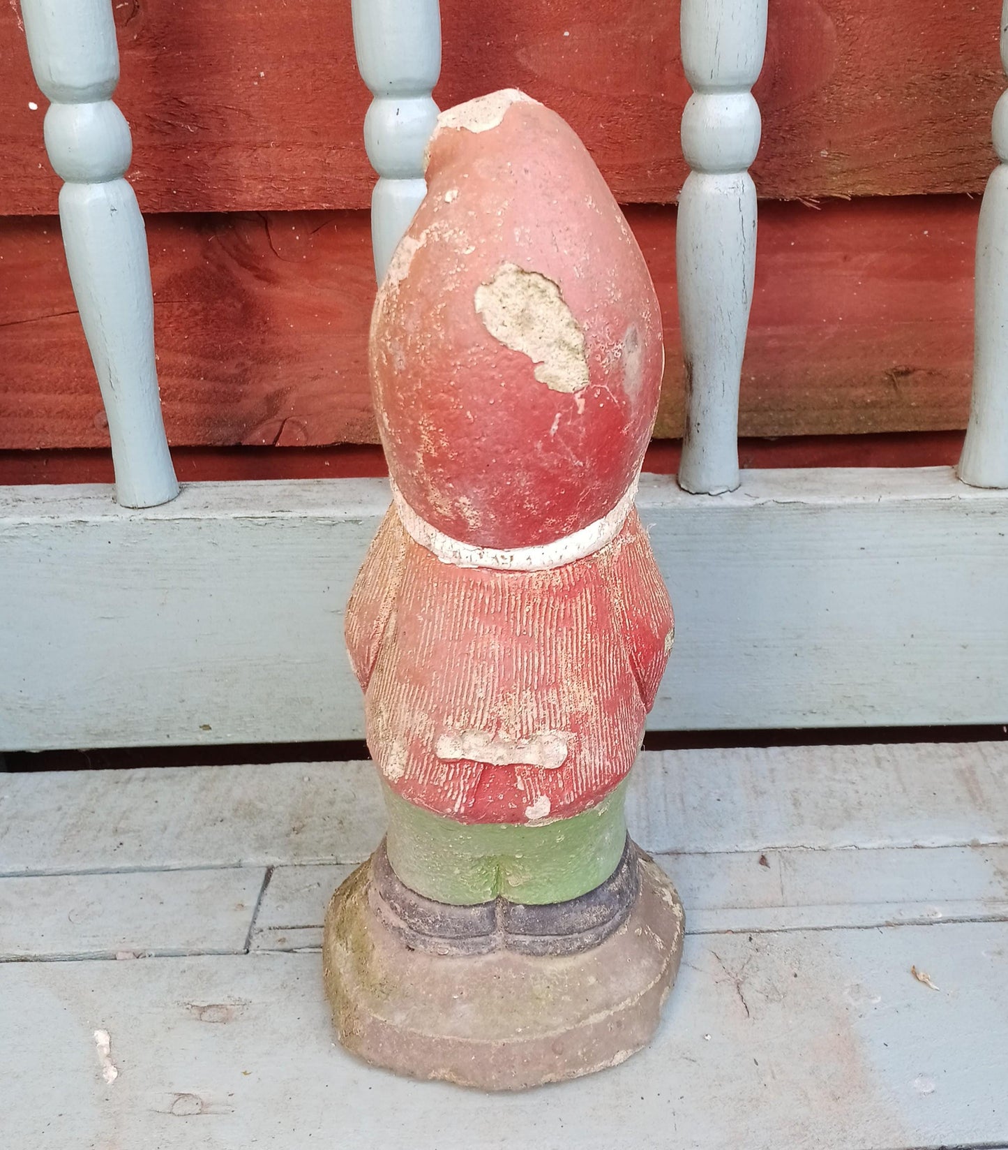 1970s painted concrete garden gnome statue