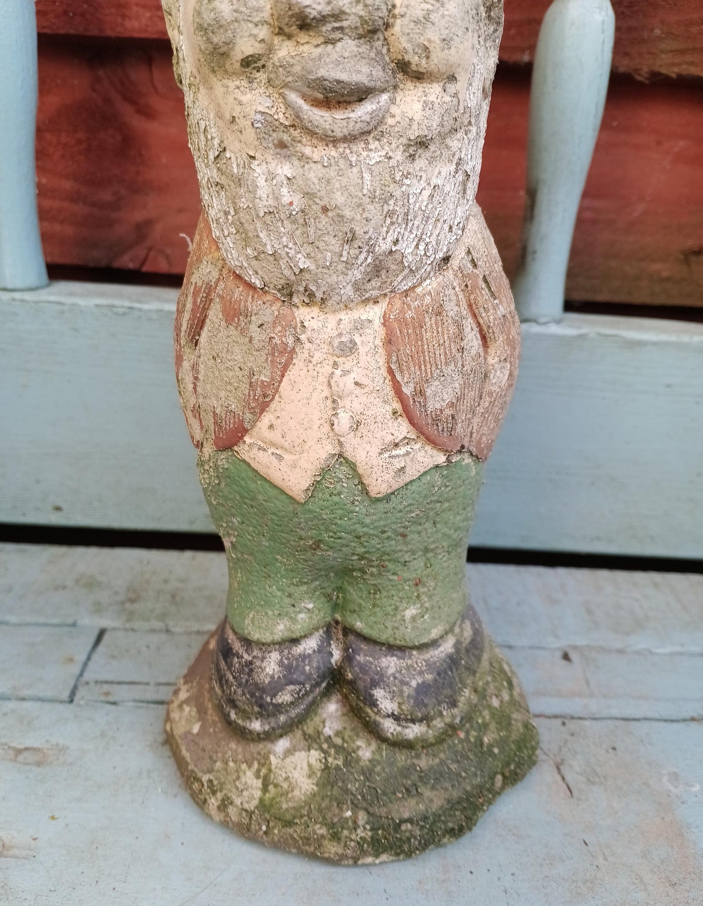 1970s painted concrete garden gnome statue