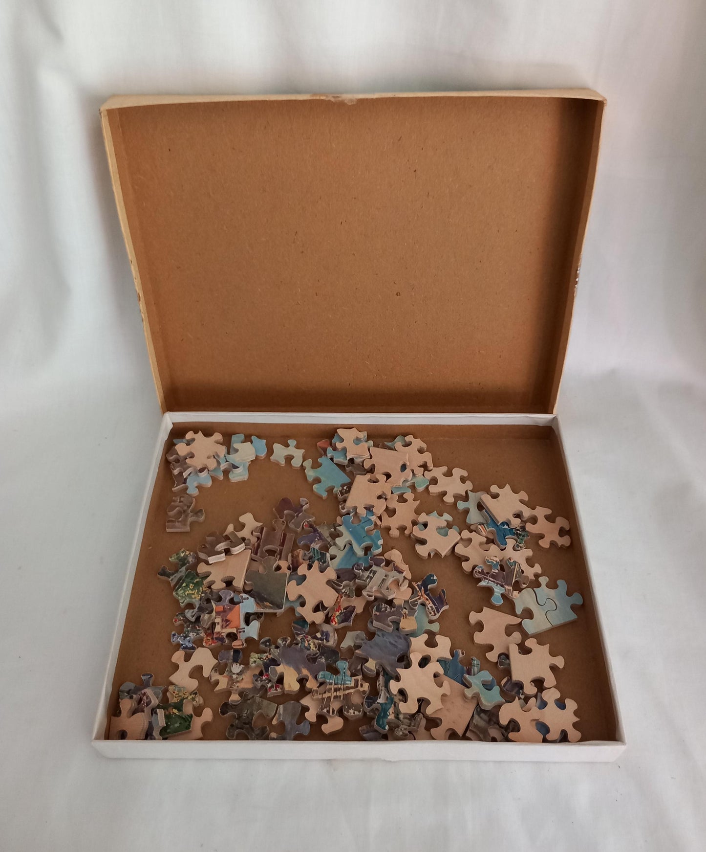 c1940s Victory plywood jigsaw puzzle of seaside village scene