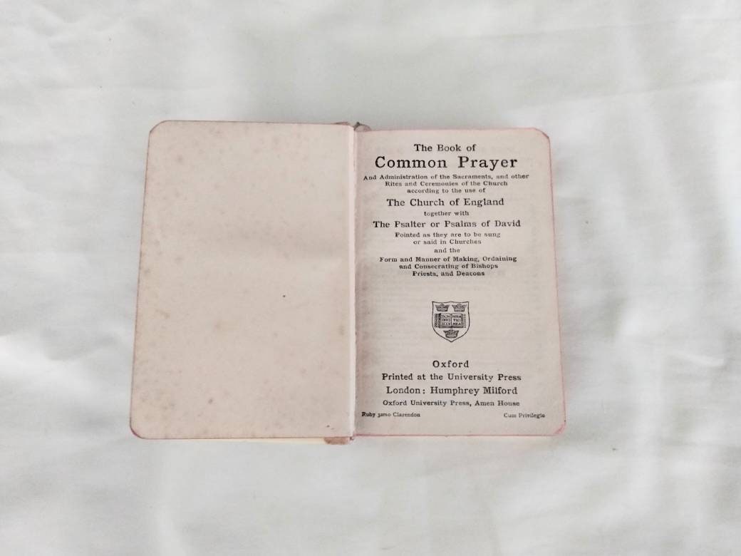 Vintage Book of Common Prayer with simulated ivory hard cover OUP c1930s