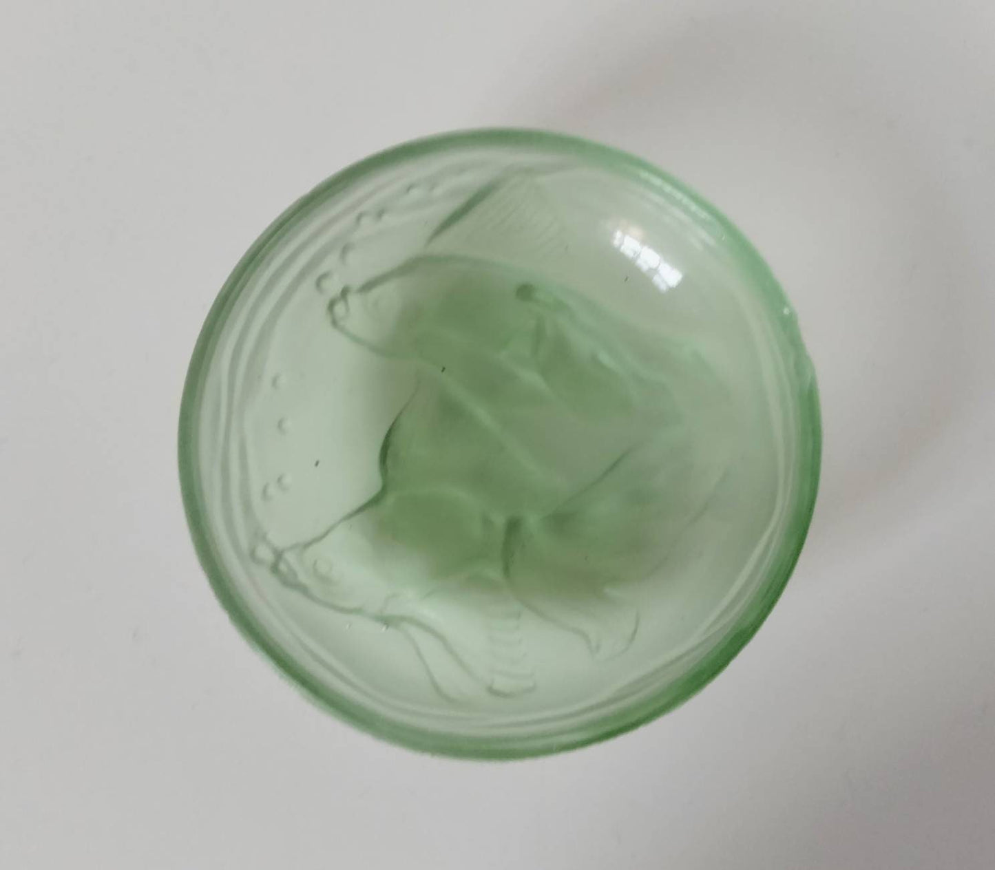Art Deco Green Glass Fish Design Dressing Table Pin Dish