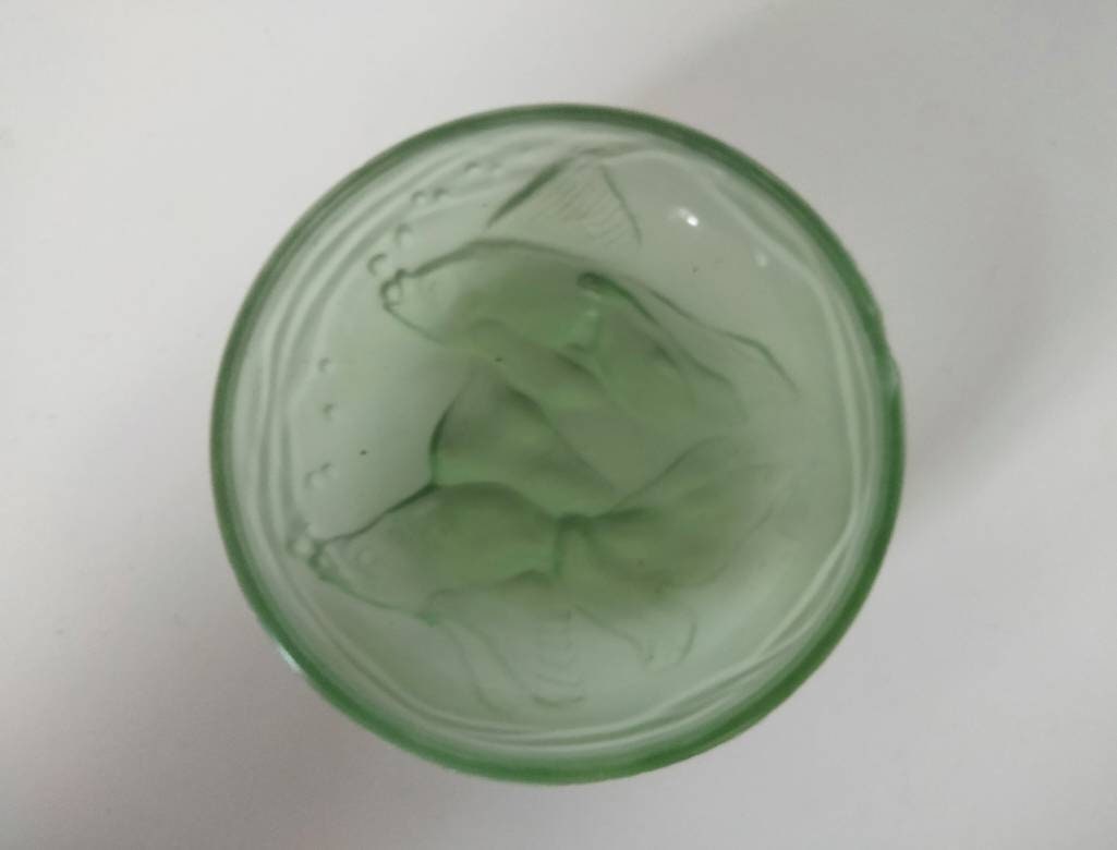 Art Deco Green Glass Fish Design Dressing Table Pin Dish