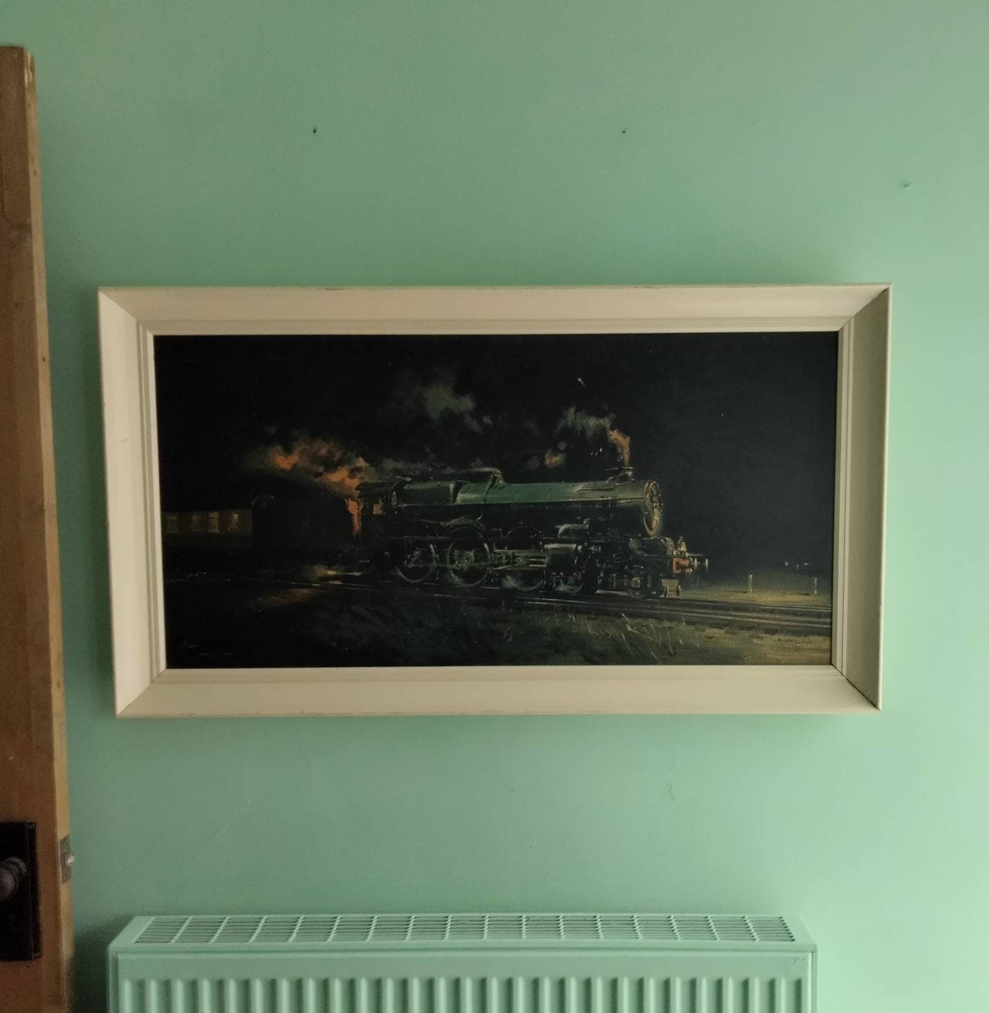 1970s train print Night King by Terence Cuneo in original frame 40"