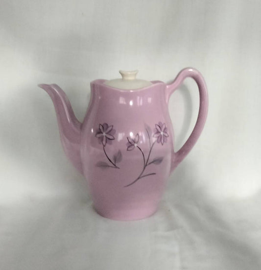 Mid century pink & black flower design coffee pot