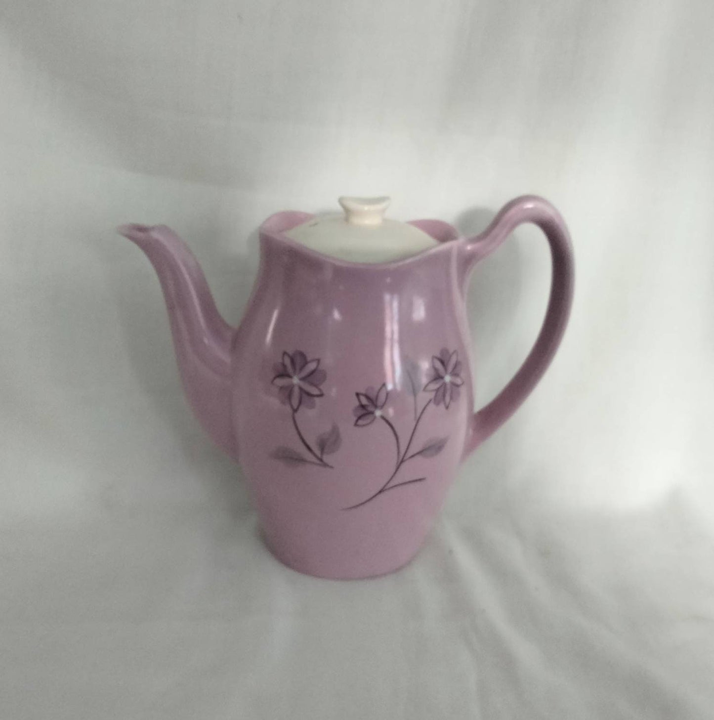Mid century pink & black flower design coffee pot