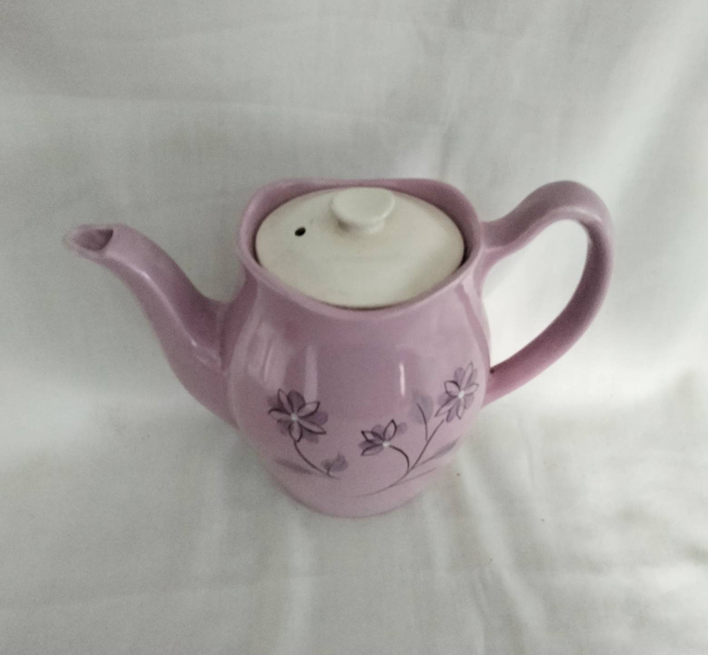 Mid century pink & black flower design coffee pot