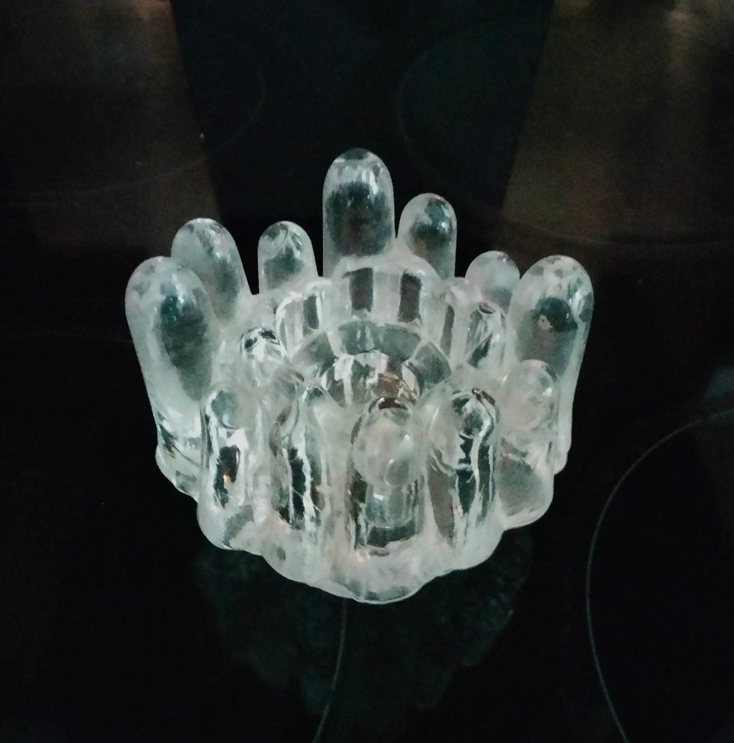 Kosta Boda ice textured Polar candle holder by Goran Warff
