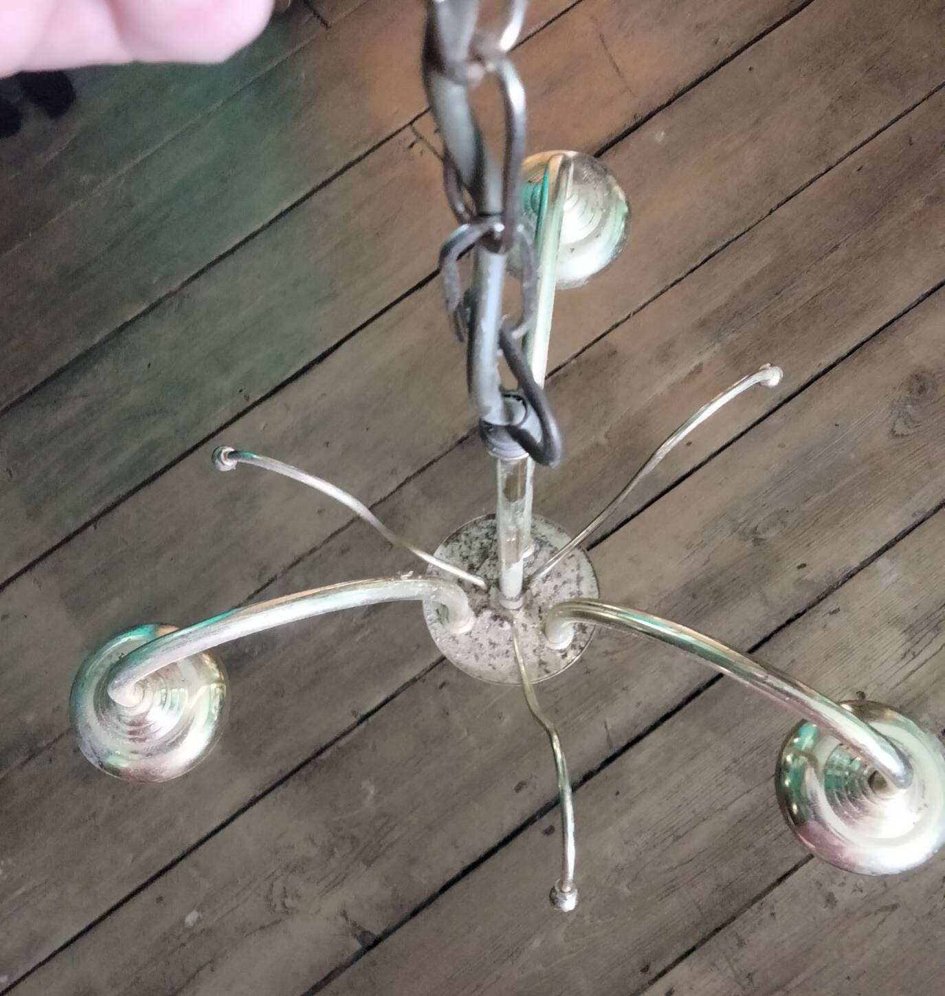 Late 20th Century Vogue Gold Brass 3 Arm Ceiling Light Chandelier