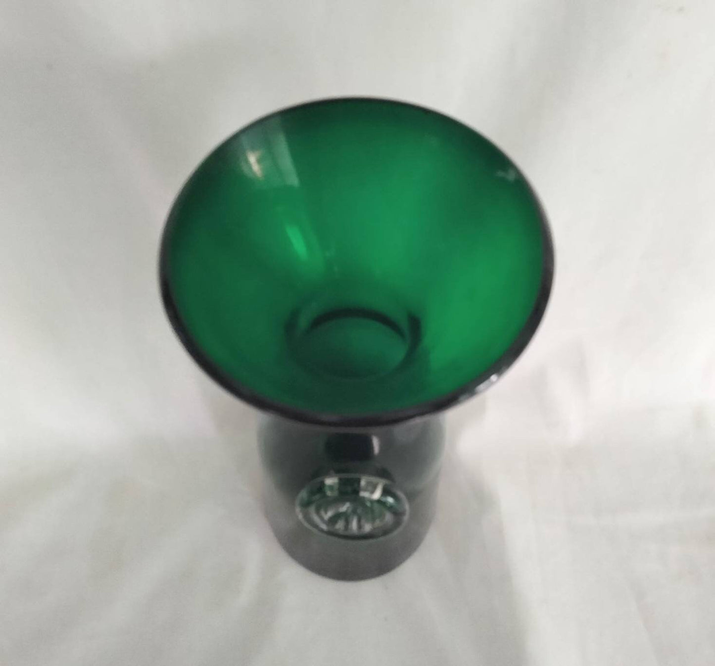 Mid century hand blown green glass wine carafe